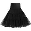 Wikoan 50s Sottogonna da Donna Vintage Rockabilly Sottoveste Mini Gonne da Donna con per Abiti Nero,L