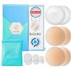 ILLURE® Copricapezzoli - Coppe Silicone da Donna [2 Paia] con Proteggi-capezzoli - Coppe adesive riutilizzabili e Lavabili - Coppe in Silicone di Alta qualità [8 cm Ø]
