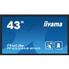 iiyama Prolite TF4339AS-B1AG - Monitor LED IPS 108 cm 42,5 4K UHD Open Frame 40 punti Multitouch Bonded Capacitivo HDMI DP RS-232c RJ45 Audio Out Hub Android OS IP54 Vetro tattile antiriflesso 24/7
