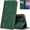 AKABEILA Cover per Honor View 10/V10 Pelle Custodia per Honor View 10/V10 Cover Flip Portafoglio Magnetica Stand Covers Frosted Porta Telefono Verde
