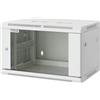INTELLINET NETWORK SOLUTIONS Intellinet Armadio di rete, montaggio a parete (standard), 6U, profondità 450 mm, grigio, montato, max 60 kg, porta in metallo e vetro, pannello posteriore, lati rimovibili, adatto anche per l'uso su