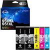 Uniwork 950XL 951XL Cartucce Multipack Alta Capacità Compatibile per HP 950 951 XL Cartucce per HP Officejet Pro 8600 8620 8610 8100 8615 8616 8625 251dw 276dw (2 nero, 1 ciano, 1 magenta, 1 giallo)