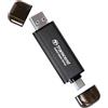 Transcend SSD portatile ESD310C da 256 GB Type-A/Type-C, compatibile con PS4/PS5, colore nero - TS256GESD310C