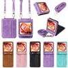 BellaCase Custodia Motorola Razr 50/Razr 60 [Custodia Portafoglio] [Cintura di Spalla] [Slot per Carte] [Caso Pratico] Compatibile con lo Smartphone Motorola Razr 50/Razr 60 (Viola)