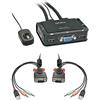 Lindy 42342 KVM Switch Compact USB Audio VGA, 2 Porte