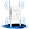 DOBWGXZ 2025 Ripetitore WiFi Potente per Casa, Amplificatore WiFi Facile da Configurare, Extender 300Mbps 2.4GHz con Porta LAN, Compatibile con Router (White)