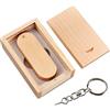 Anloter Chiavetta USB 2.0 da 4 GB in Legno d'Acero con Scatola