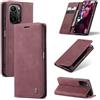 SLWYF Cover Compatible con Xiaomi Poco F3/Mi 11i/Mi 11X Pro/Redmi K40/Redmi K40 Pro, Retro Flip Caso in PU Pelle Premium Portafoglio Custodia Resistente Protezione Chiusura Magnetica Case - Rosso
