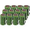Electron 12X Batteria Pila NI-MH SC 3300mAh 3.3Ah 1,2V con lamelle linguette a saldare per pacchi batterie trapani torce allarmi