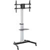Techly 367584 Supporto a Pavimento con Mensola Trolley TV LCD/LED 37-86 Nero/Argento