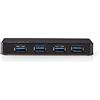 Nedis - Hub USB - 4 porte - Alimentazione USB 3.0 - Alimentazione separata - 5 Gbps - Alimentatore esterno - Disco rigido da 2,5 - Tipo C - Nero