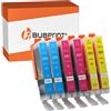 Bubprint 6 Cartucce d'inchiostro compatibili per Canon CLI-551 XL CLI-551XL per Pixma IP7200 IP7250 IX6850 IP8750 MG5450 MG5550 MG5650 MG6350 MG6450 MG6650 MG7150 MG7550 MX725 MX920 MX925 Multipack