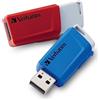 VERBATIM Chiavetta USB Store 'n' Click 2x I USB 3.2 Gen 1 I 32GB I Memoria USB con meccanismo di chiusura I USB-3 I Memoria esterna per Laptop Notebook ecc. I fino a 5 Gbit/s I rossa blu
