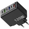 Generisch Caricatore da parete per cellulare, blocco di ricarica C | 120 W - Hub caricatore da parete multiporta con blocco di ricarica portatile con 3 C e 3 A per telefoni, tablet
