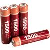 MC Power AAA - Batterie ricaricabili NiMh, 1,2 V, 1500, confezione da 4