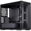 Jonsbo D300 Case PC Midi-Tower - Nero | Case Micro-ATX con vetro temperato a 270°, supporto per doppio radiatore, pronto per connessione posteriore