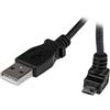 StarTech.com Cavo micro USB 1 m, A a Micro B con angolare verso l'alto, 1x USB A (M), 1x USB Micro B (M), Nero (USBAUB1MU)