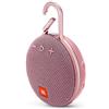 JBL Clip 3, rosa polveroso, impermeabile, resistente e portatile, altoparlante Bluetooth - fino a 10 ore, vivavoce con cancellazione del rumore e streaming wireless