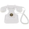 Biggittig Telefono retrò fisso, telefono cordless regolabile, volume telefonico con selettore e suoneria, telefono antico, decorazione per la casa (bianco)
