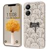 PAIX Creativo Cartone Animato Custodia Morbida in Silicone Compatibile con Redmi 13C/Poco C65 Cover, [Pattern Gatto] Anti Fall Protettivo Case,Bianco