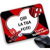 My Cust Tappetino Mouse Pad per Milanisti GADGET PER TIFOSI ROSSONERI cuore rossonero Calcio personalizzato con foto,logo..GADGET NON UFFICIALE