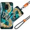 JEZSTHAI Cover Compatibile con Redmi Note 9 Pro 4G Custodia in Silicone TPU Morbido con Cordino/Laccio Tracolla Cellulare,Antiurto AntiGraffio Protettiva Bumper Case con Disegno Motivi,Cover*A04