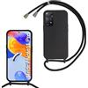 FERLAN Custodia per Redmi Note 11 Pro 5G/4G Cover con Cordino,Silicone Antiurto TPU Morbido Case Corda Collana Necklace Regolabile Stylish con Catena Ultra Sottile Cover per Redmi Note 11 Pro 5G/4G,Nero