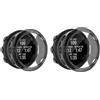 LvBu Custodia Compatibile per Garmin Swim 2, [2 Pezzi] Antiurto Schermo TPU Protezione Cover Protettiva per Garmin Swim 2 (Nero+Nero)