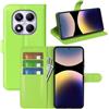 Fertuo Cover per Xiaomi Redmi Note 14 Pro 4G, Custodia Portafoglio Cover a Libro in Pelle Flip Case con Silicone Bumper, Fibbia Magnetica, Porta Carte, Kickstand, Verde