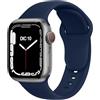 ELETTRONEO C1B Cinturino per Apple Watch Ultra 3 2 49mm, Serie 11 10 46mm, 9 8 7 45mm 41mm, SE 6 5 4 44mm 40mm, 3 2 1 42mm 38mm Donna Uomo Band Bracciale Sport Silicone, Blu Fossa delle Marianne