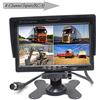 Pardarsey Padarsey Monitor TFT LCD da 7 pollici per specchietto retrovisore auto Quad Split, telecomando, 4 canali ingressi video RCA (connettore antiurto a 4 pin), schermo 12 V-24 V 800 × 480 HD, con parasole