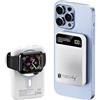 Techly 621314 Power Bank Wireless Magnetico 3 in 1 con LED 10.000 mAh 22,5W Bianco Bianco
