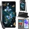 PHINIENLAND Cover per Samsung Galaxy A55 5G custodia portafoglio Farfalla | 3 scomparti carte, 1 tasca banconote, Chiusura magnetica, Supporto, Pelle PU flip cover per Samsung A55 5G