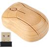 Tiiyee Mouse Wireless in Bambù, Mouse Ergonomico, Impermeabile 2,4 Ghz 1600 Dpi del Computer 3 Pulsanti Legno con Ricevitore USB Bambù Sano Resistente al Sudore Silenzioso Ottico a PC Mobile Portatile Laptop