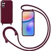 GoodcAcy Custodia Cover per Samsung Galaxy A13 5G/A04S con Cordino,Rosso | Custodia con Laccio Collana Tracolla Regolabile Sottile Silicone Morbido TPU Bumper Antiurto AntiGraffio Protettiva Case