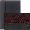 ZKAIAI Cover con Tastiera per iPad 6 Gen 2018/ iPad 5 Gen 2017/ iPad Pro 9.7/ iPad Air 2/ iPad Air 1, Tastiera Retroilluminata 7 Colori Bluetooth Staccabile con Touchpad, Nero+Nero con Retroilluminata