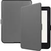 SATURCASE Custodia a libro per Kobo Nia 6.0 2020, in pelle sintetica e silicone, ultra sottile, leggera, con funzione auto sleep/wake (grigio)