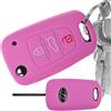 mt key Key Soft Case Cover protettiva per auto Hyundai i30 ix20 ix35 KIA Soul Sportage pieghevole chiave/colore: rosa