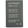 Generico Batteria per cellulare USHINING GSM 1000mAh, 3,7V BL-5C Nera, USHINING M2301, USHINING M2302, compatibile con i cellulari per anziani, Capacità e Prestazioni pari all'originale. Nuova.