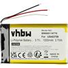 vhbw batteria compatibile con Sony MDR-HW700DS MP3 music player lettore musicale (1000mAh, 3,7V, Li-Poly)