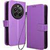 RonRun RonRon Cover Realme 12+ 5G Libro, Flip Custodia Portafoglioin Pelle, Antiurto case per Realme 12+ 5G, viola