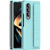 Generic Custodia in silicone compatibile con Samsung Galaxy Z Fold 4, custodia protettiva integrale con cinturino per le dita, design portatile, custodia antiurto per Galaxy Z Fold 4 (verde)