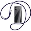 SIMao OPPO A96 - Cover trasparente in silicone con cordino per collana e cordino per collana con cordino e custodia, colore: Blu scuro