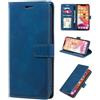 TiHen Compatible con Samsung Galaxy A32 5G Custodia Portafoglio [Blocco Rfid] In Pelle Con Funzione Di Supporto Antiurto e Slot Per Carte Flip Magnetica Cover Case-Blu