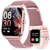 CASCHO Smartwatch Donna, 1.85'' Orologio Smartwatch con Effettua/Risposta Chiamate, 120+ Sportive Smart Watch con Contapassi/Sonno, Fitness Tracker per iOS Android - Oro rosa