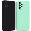 Mixroom - Cover Custodia Case per Samsung Galaxy A52 4G / 5G / A52S 5G Protezione Fotocamera in Silicone TPU Morbido Opaco Bordi Piatti Colore Verde Acqua