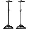 KOMFOTTEU Set di 2 Supporti per Altoparlanti da Pavimento, Regolabile in Altezza da 97 a 157 cm, Stabile con Struttura a 3 Zampe, Vassoio in Metallo fino a 50 kg, Stativi per Casse Audio, Nero