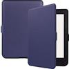 SATURCASE Custodia a libro per Kobo Nia 6.0 2020, in pelle sintetica e silicone, ultra sottile, leggera, con funzione auto sleep/wake (blu scuro)
