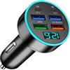 Generico Caricabatteria Rapido Per Auto - Adattatore Per Accendisigari USB PD Da 1 A 6 Uscite | Caricabatterie Per Telefono Multiporta Con Effetto Halo | 12-24 V, Per Telefoni Tablet, 2PD+4USB / 4PD+4USB, 1,5x