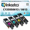 Inkadoo Toner per Epson C13S050614 / 0614 contiene 4 cartucce toner multipack compatibili Aculaser C 1700 Aculaser C 1700 Series Aculaser CX 17 NF Aculaser CX 1 toner
